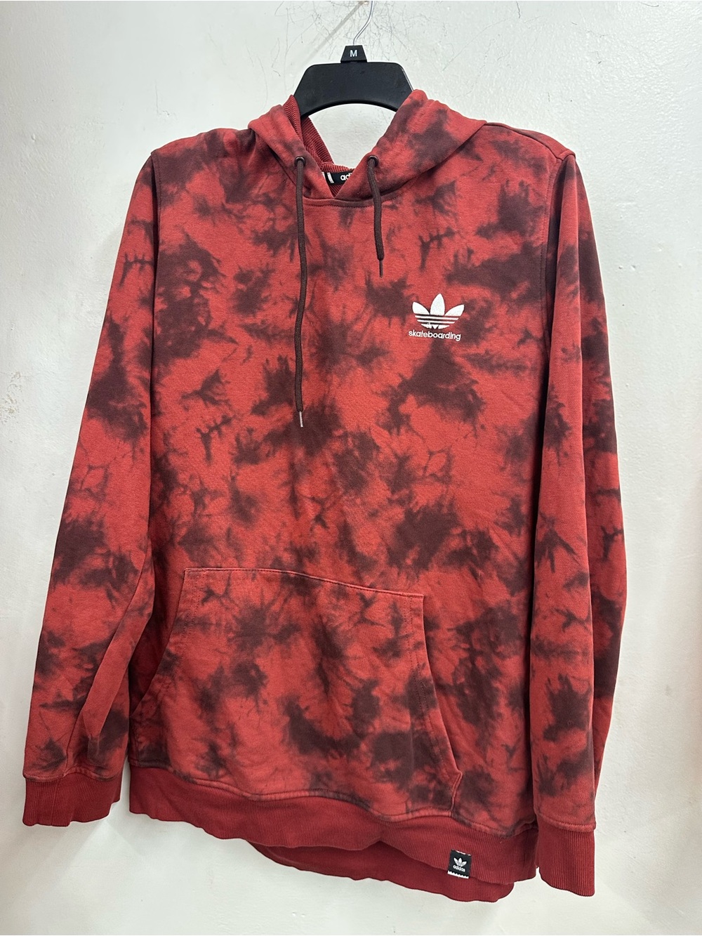 Adidas Red Tie-Dye Skateboarding Hoodie size large men’s excellent condition